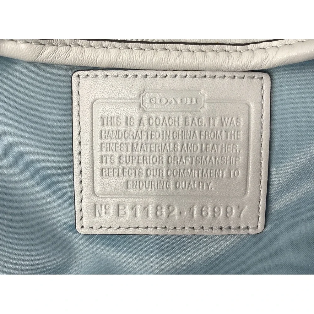 Coach‎ Madison Gray Laser Cut Leather Satchel Crossbody Bag